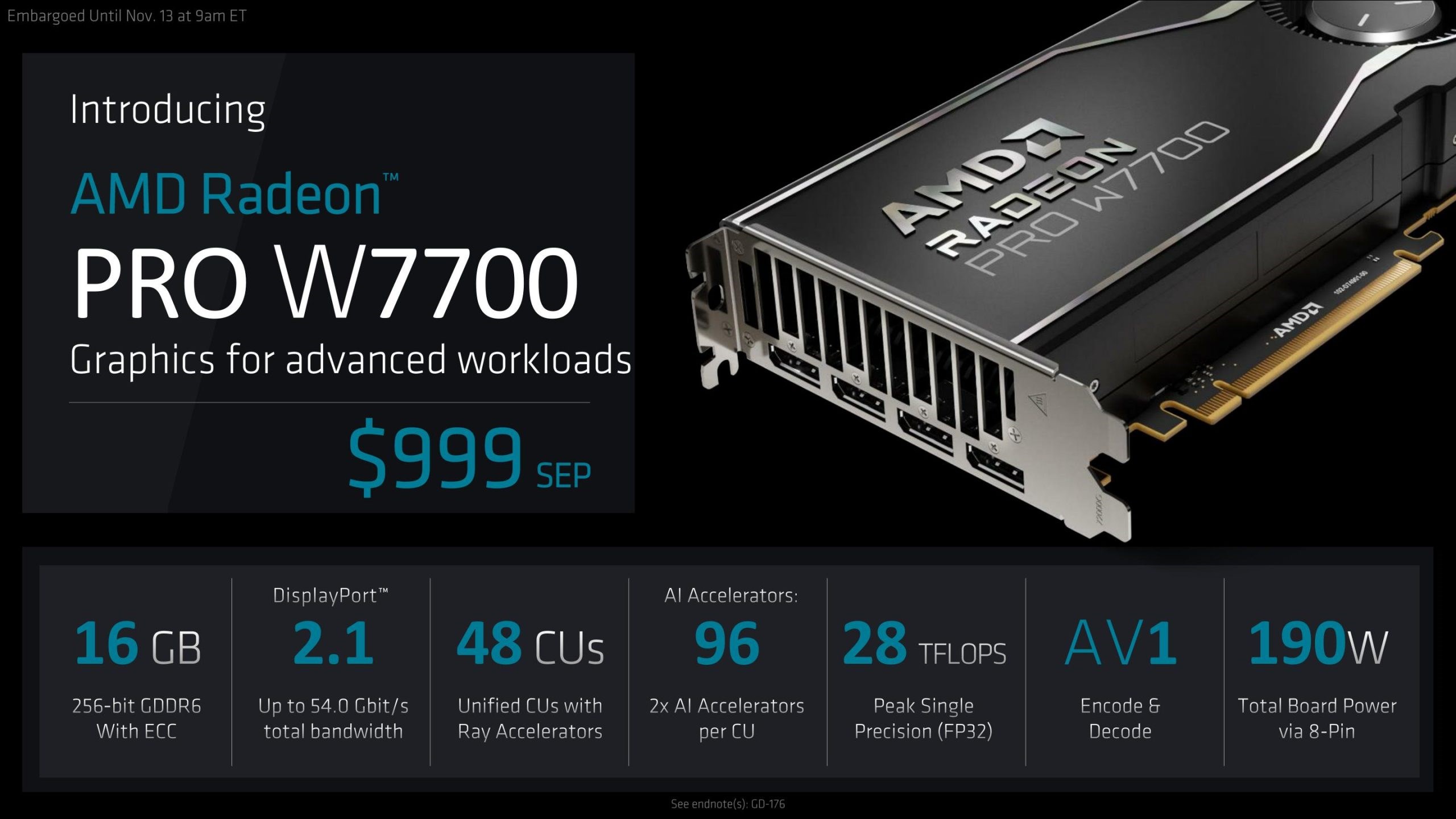 AMD, Radeon PRO W7700 ile üst ve alt sınıf arasına köprü kurdu