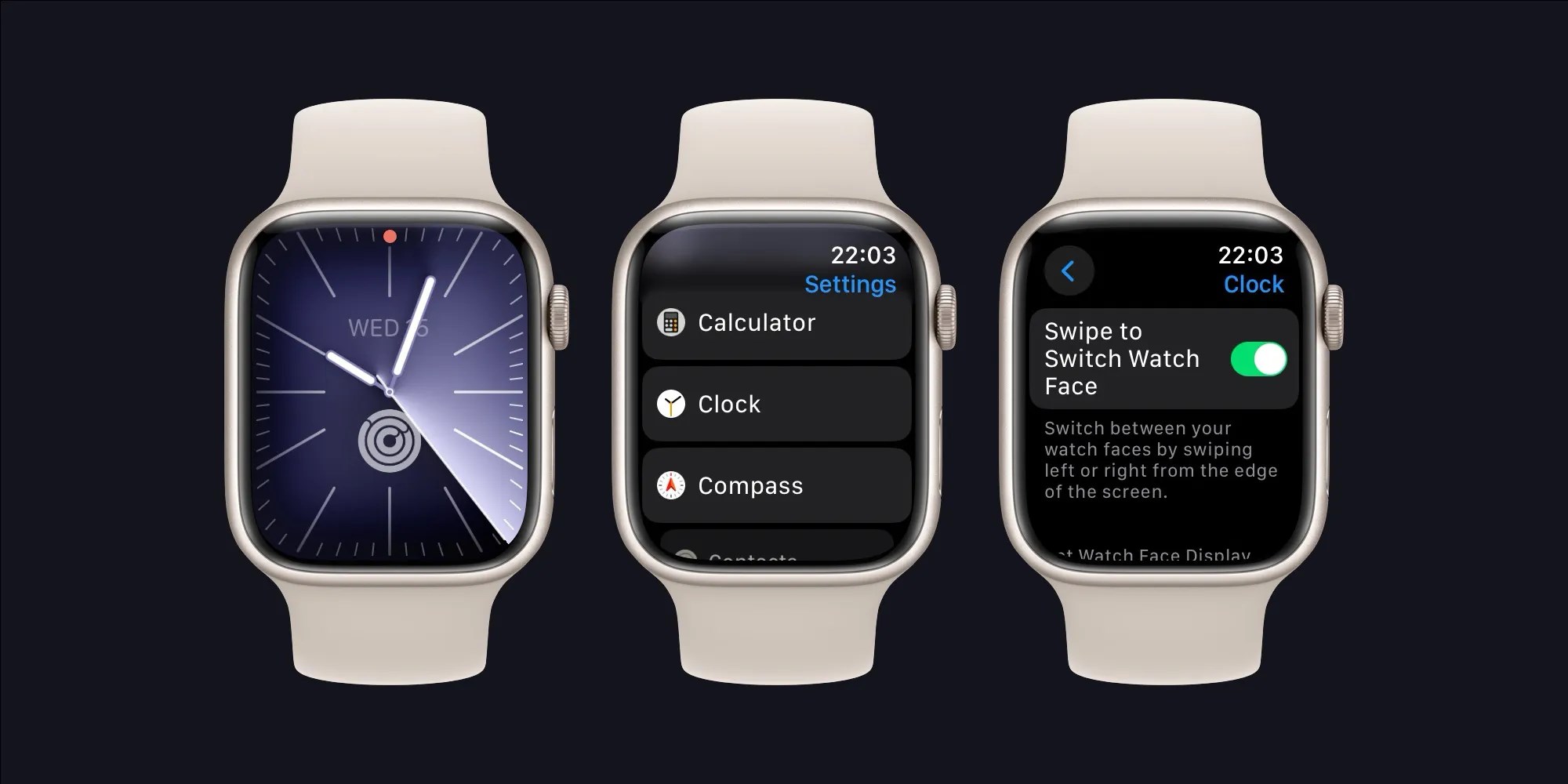 watchos 10.2 beta apple watch kaydırarak saat yüzü değiştirme