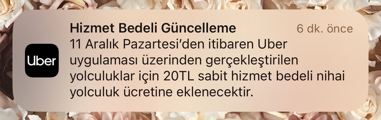 Uber Türkiye, her yolculukta 20 TL sabit hizmet bedeli alacak!