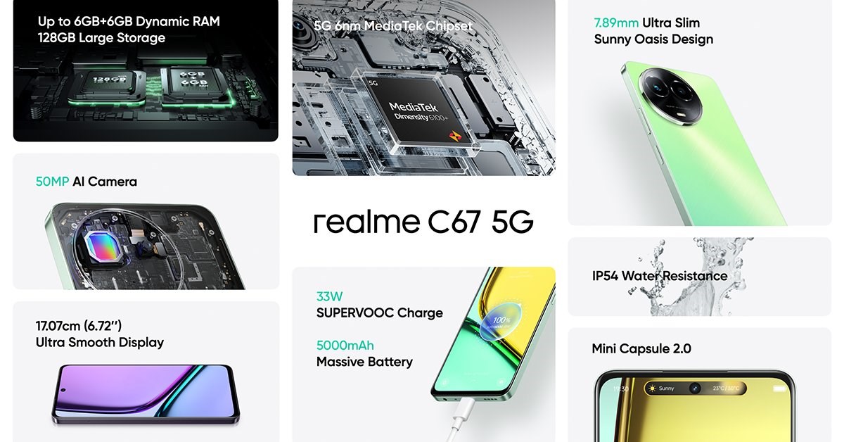 Realme C67 5G teknik özellikleri