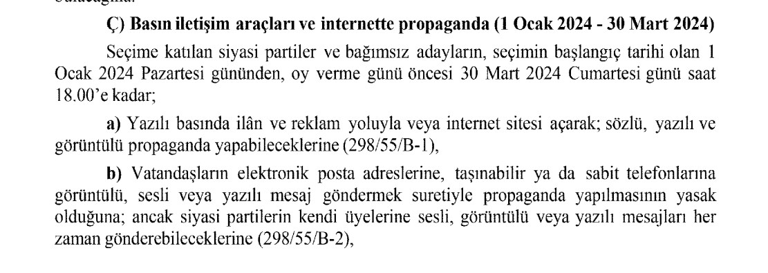 Seçim yasakları açıklandı: Partiler SMS ve e-posta gönderemeyecek