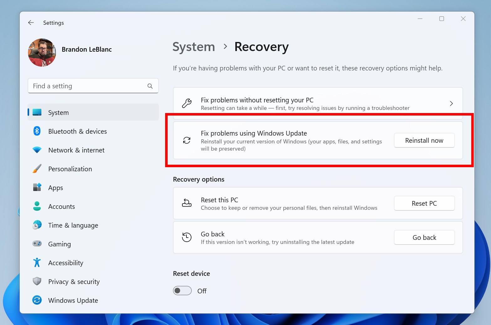 Windows 11, sistemi kurtarmak için Windows Update'i kullanacak