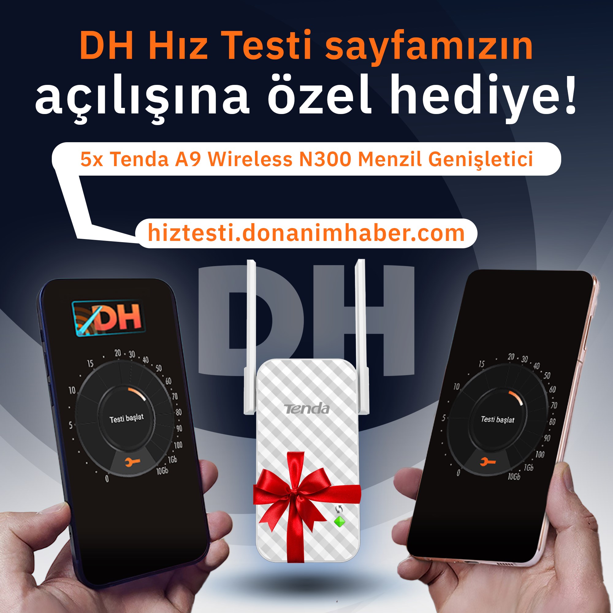 DH Hız Testi sayfamızın açılışı şerefine Wi-Fi yansıtıcı hediye