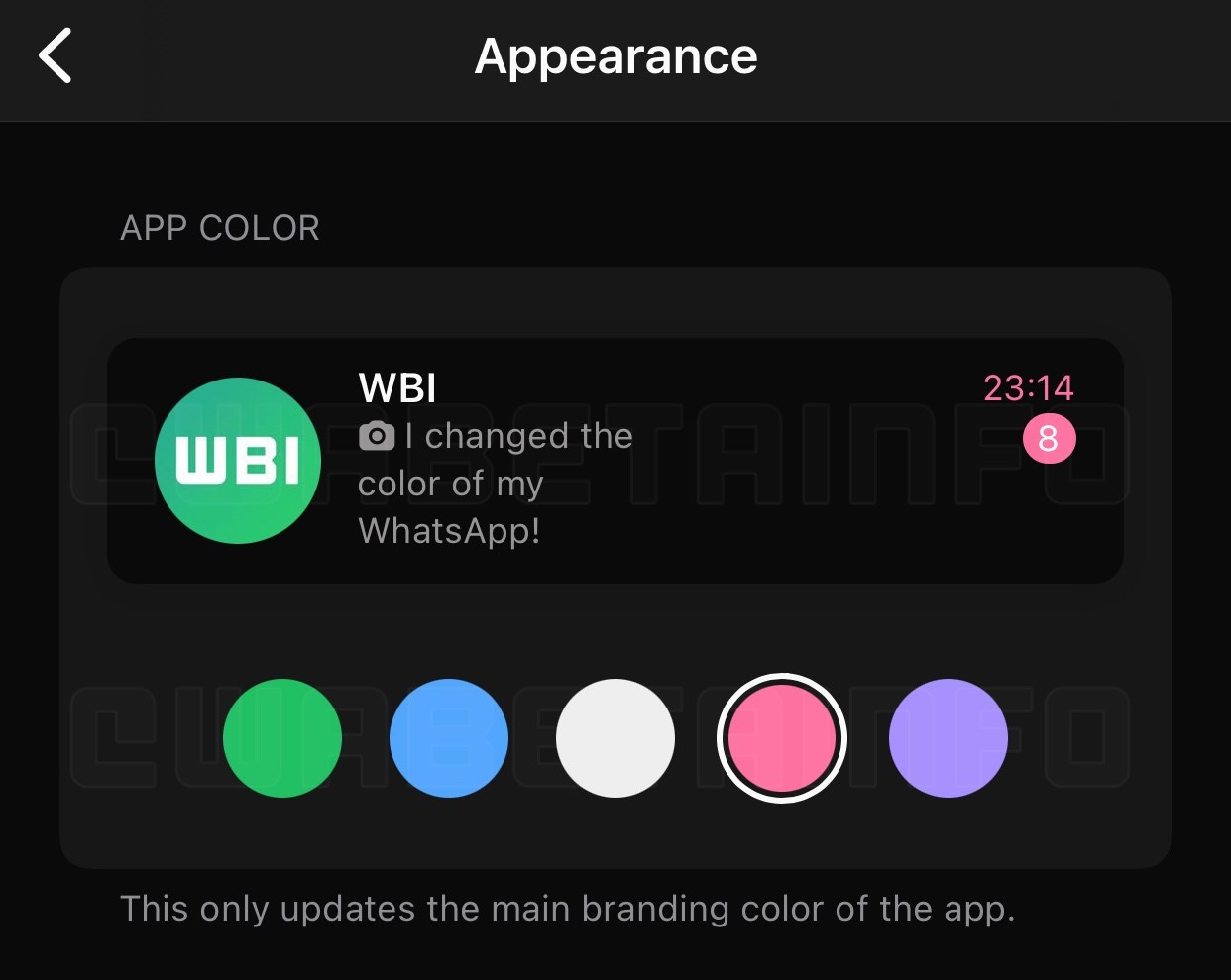 whatsapp rengi değiştirme