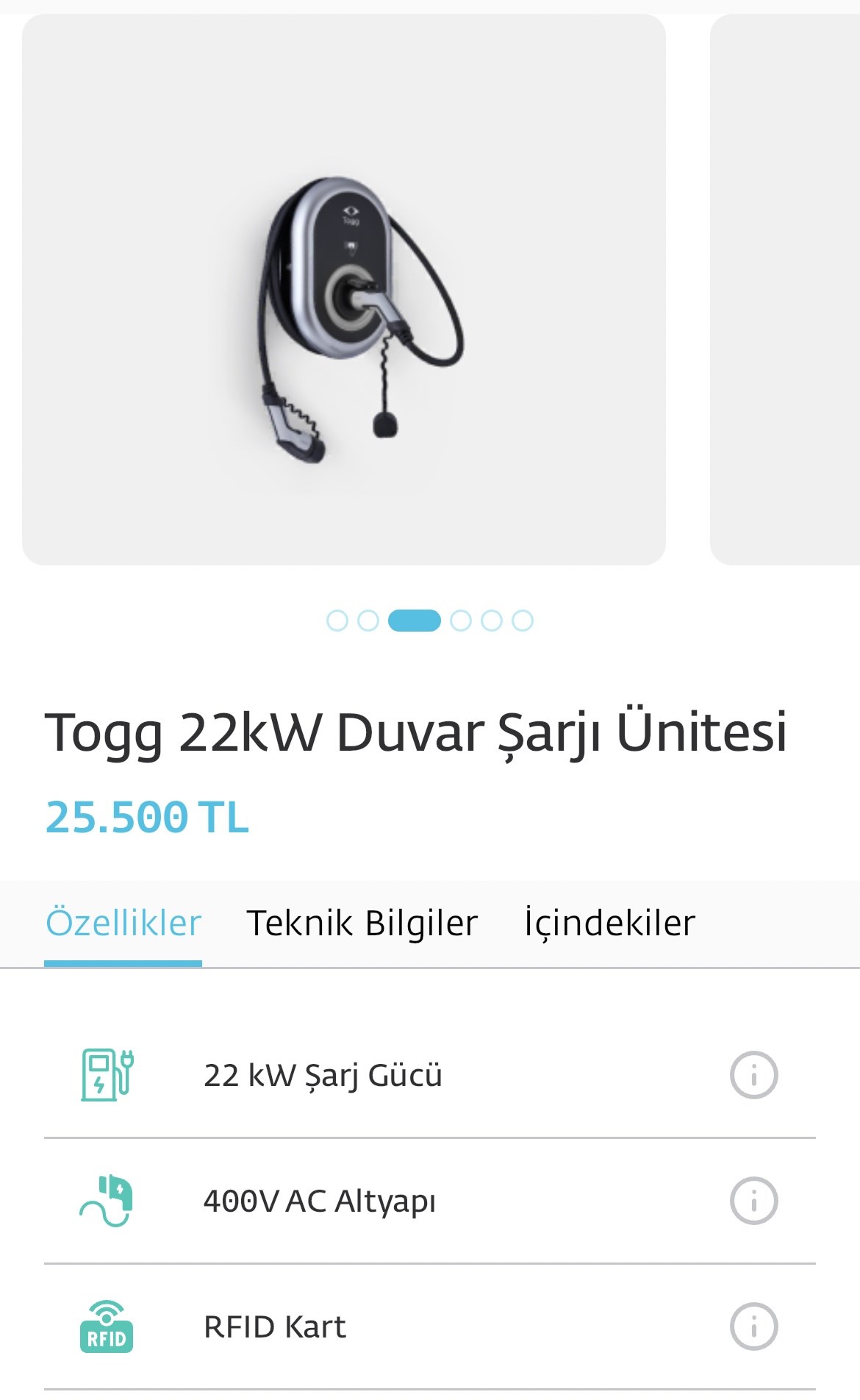 Togg 22kW duvar şarj cihazı satışa sunuldu