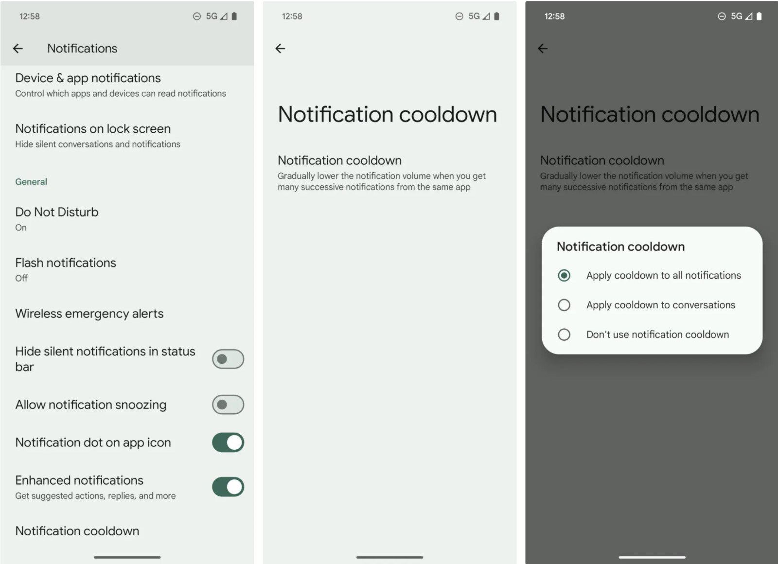 Android 15'le üst üste gelen bildirimlerin sesini azaltmak mümkün