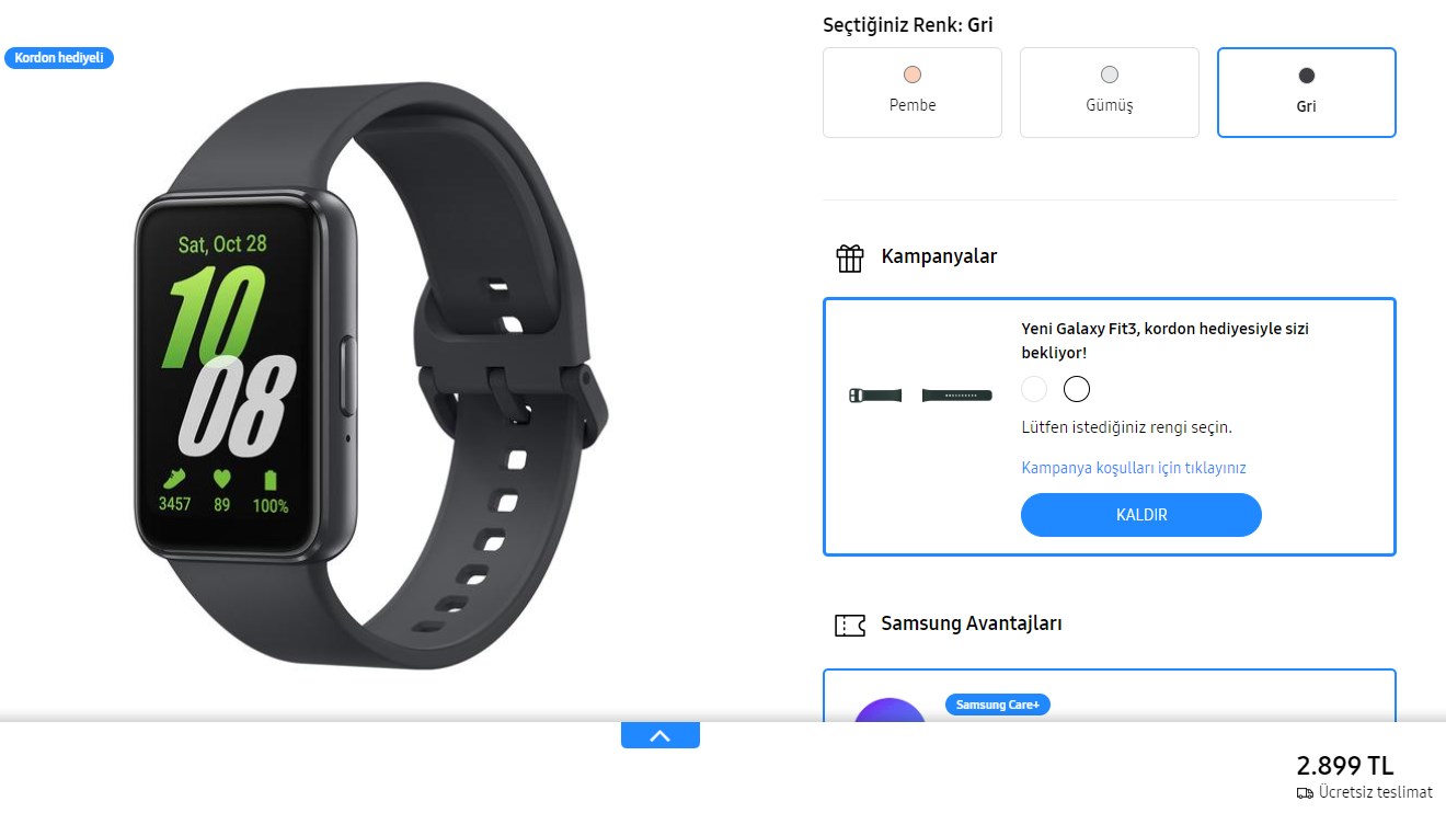 Samsung Galaxy Fit 3 Türkiye'de satışa çıktı: Galaxy Fit 3 fiyatı