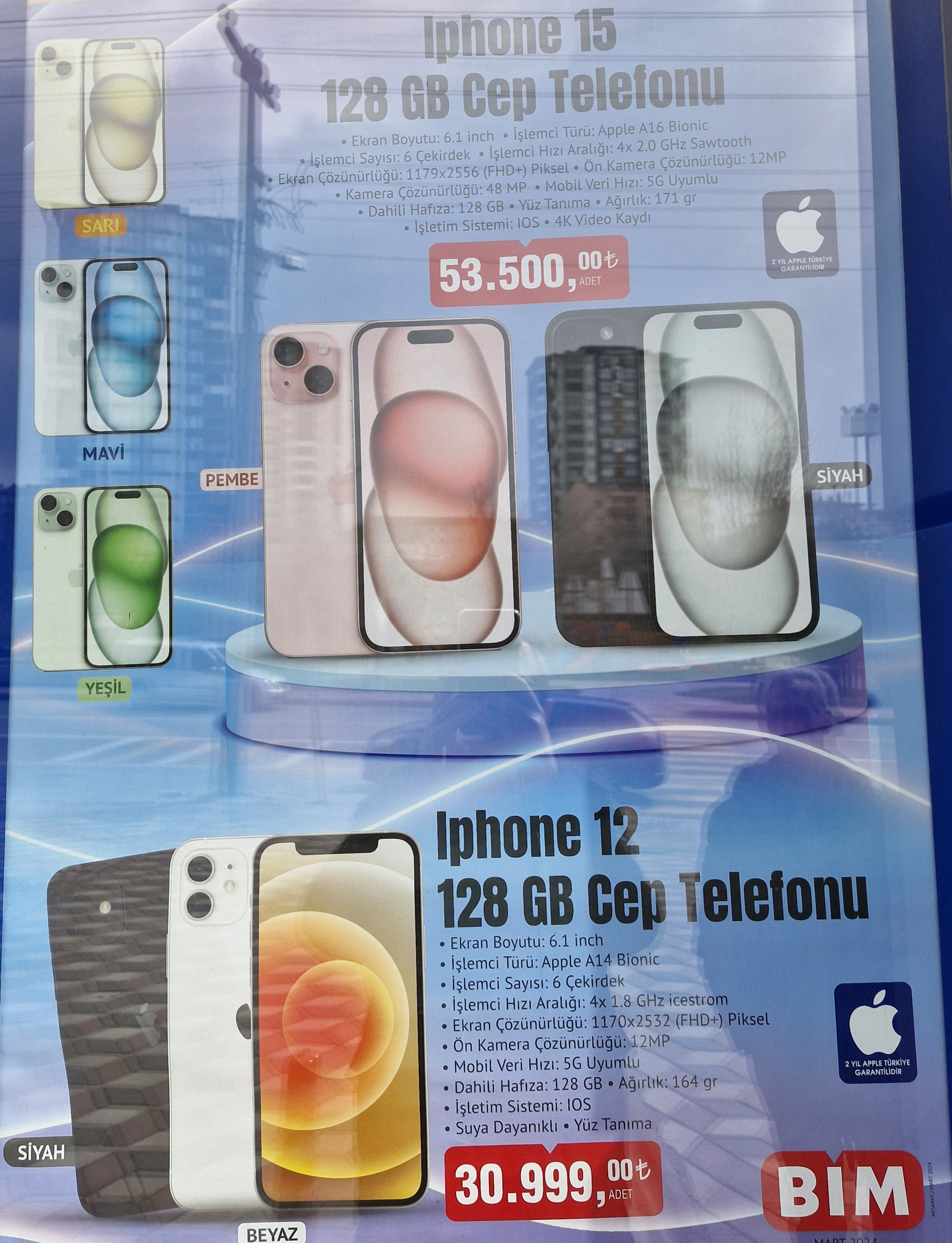 22 Mart BİM iPhone 15