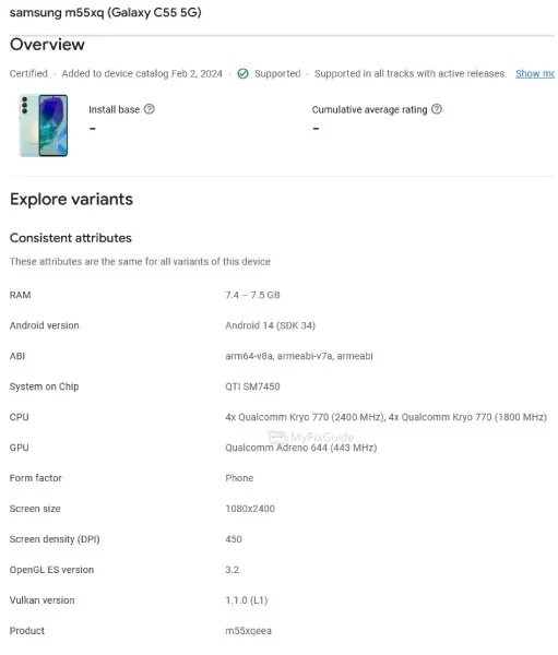 Samsung Galaxy C serisi Snapdragon 7 Gen 1 ile geri dönüyor