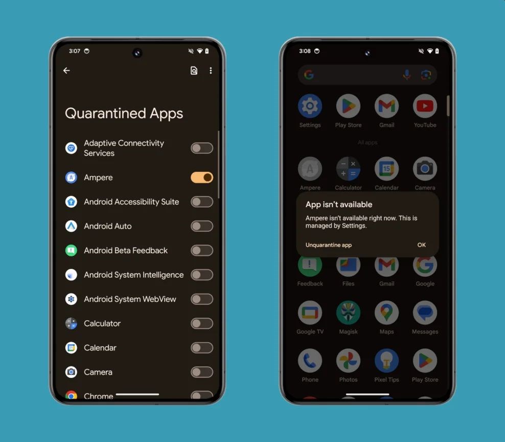 Android 15 şüpheli uygulamaları karantinaya alabilir