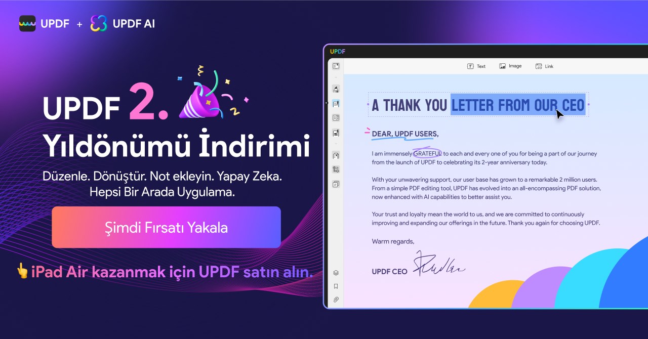 2024'ün en iyi PDF düzenleyicilerinden UPDF şimdi iPad hediyeli!