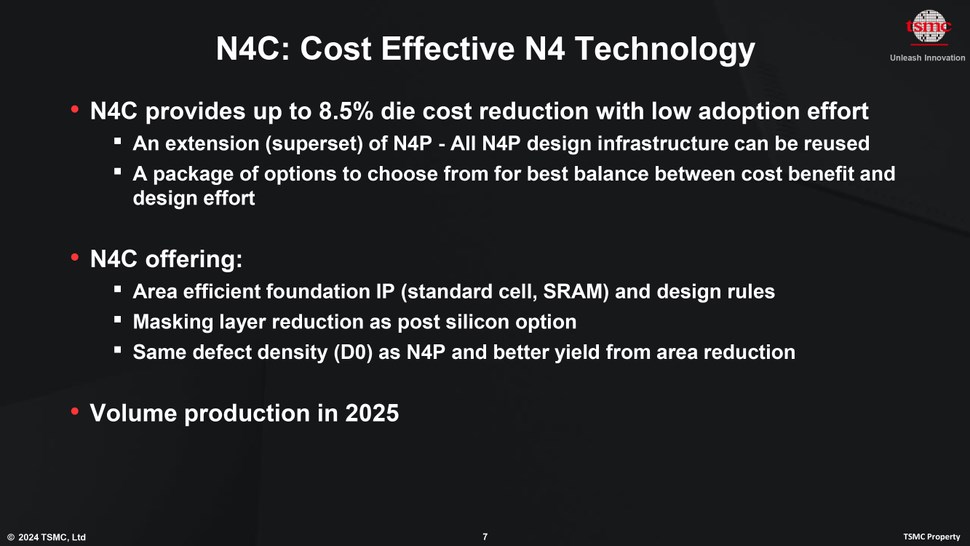 TSMC, düşük maliyetli 4nm üretim teknolojisi N4C'yi tanıttı