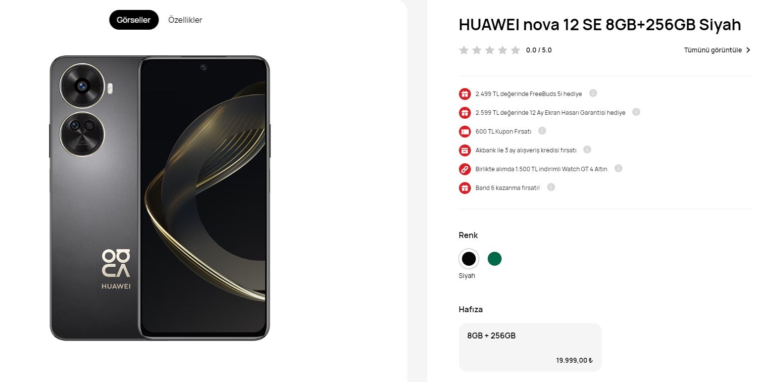 Huawei Nova 12 SE Türkiye fiyatı