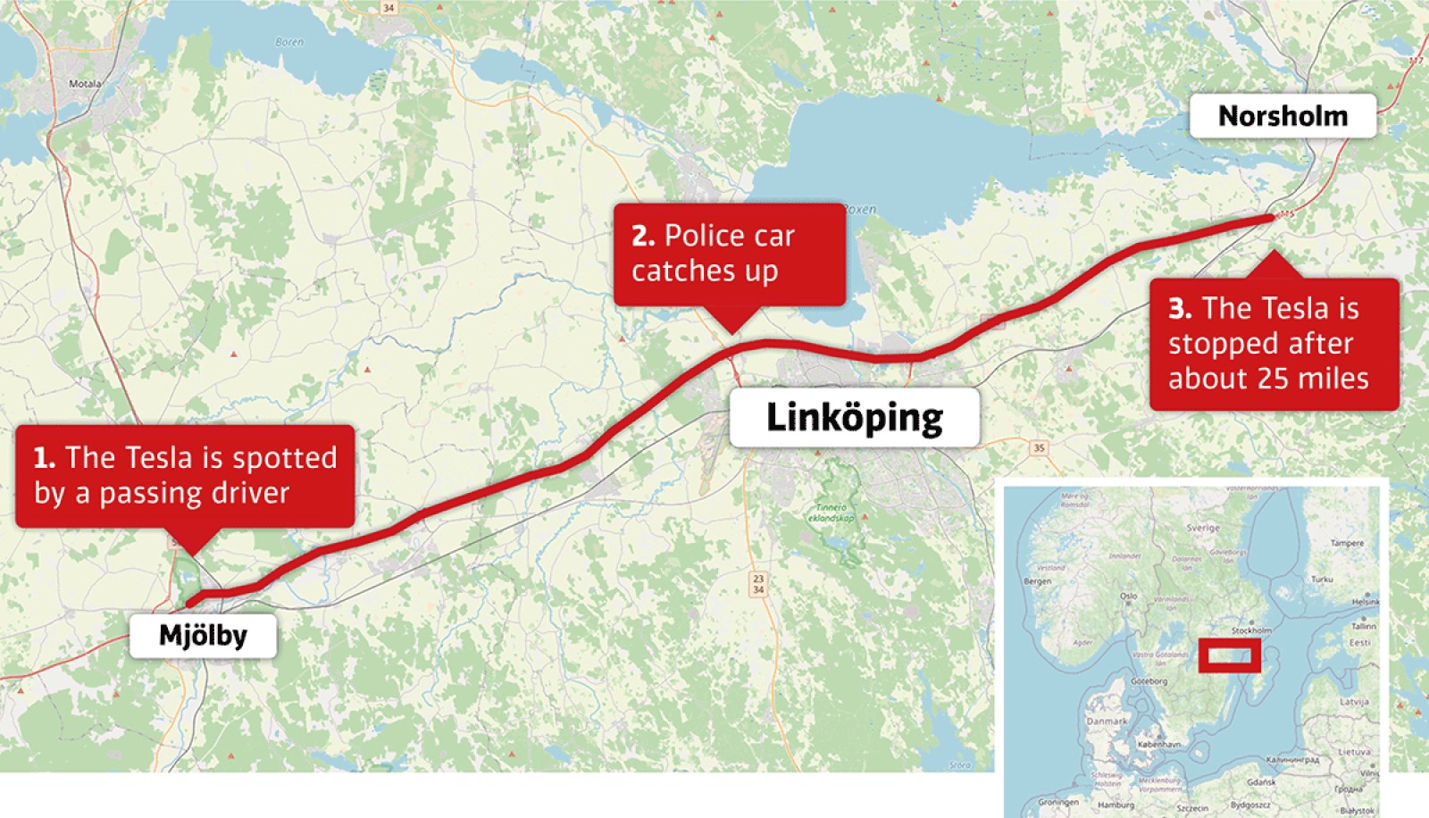 Araç otopilotta iken uyuyan Tesla sürücüsü 40 km yol katetti!