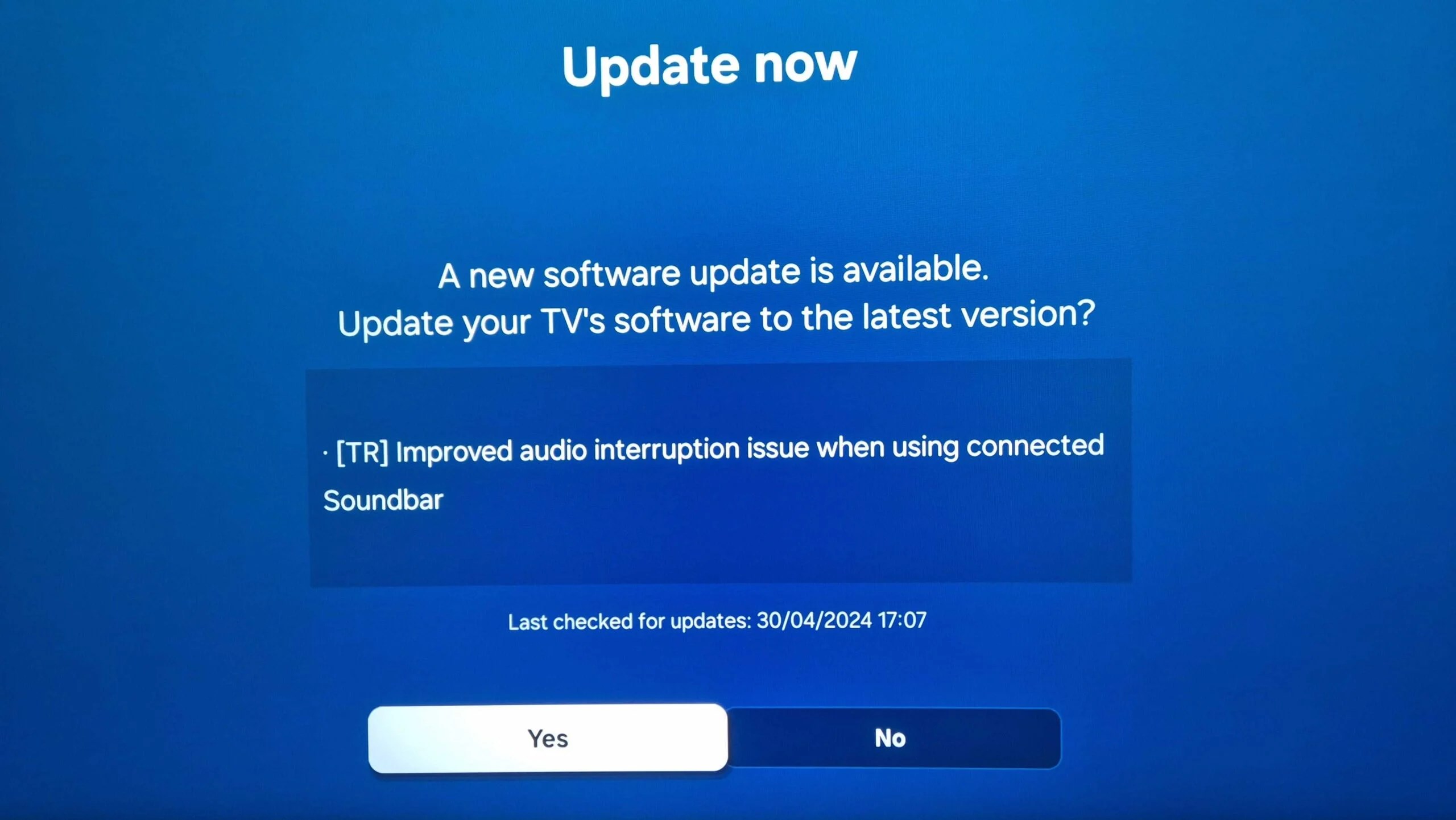 samsung tv soundbar sorunu güncelleme 1410