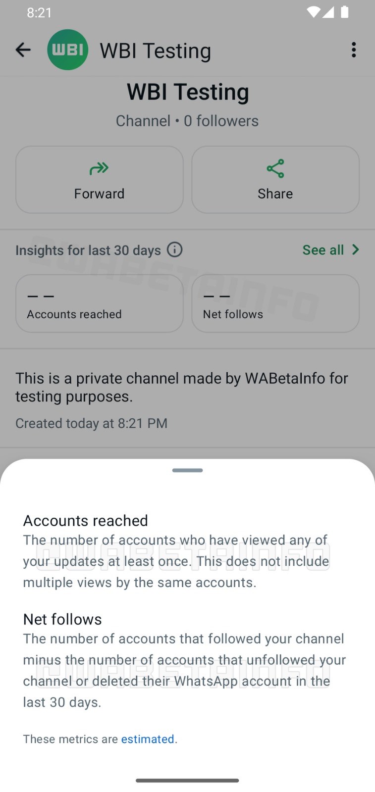 WhatsApp, kanal analizleri özelliğini test ediyor