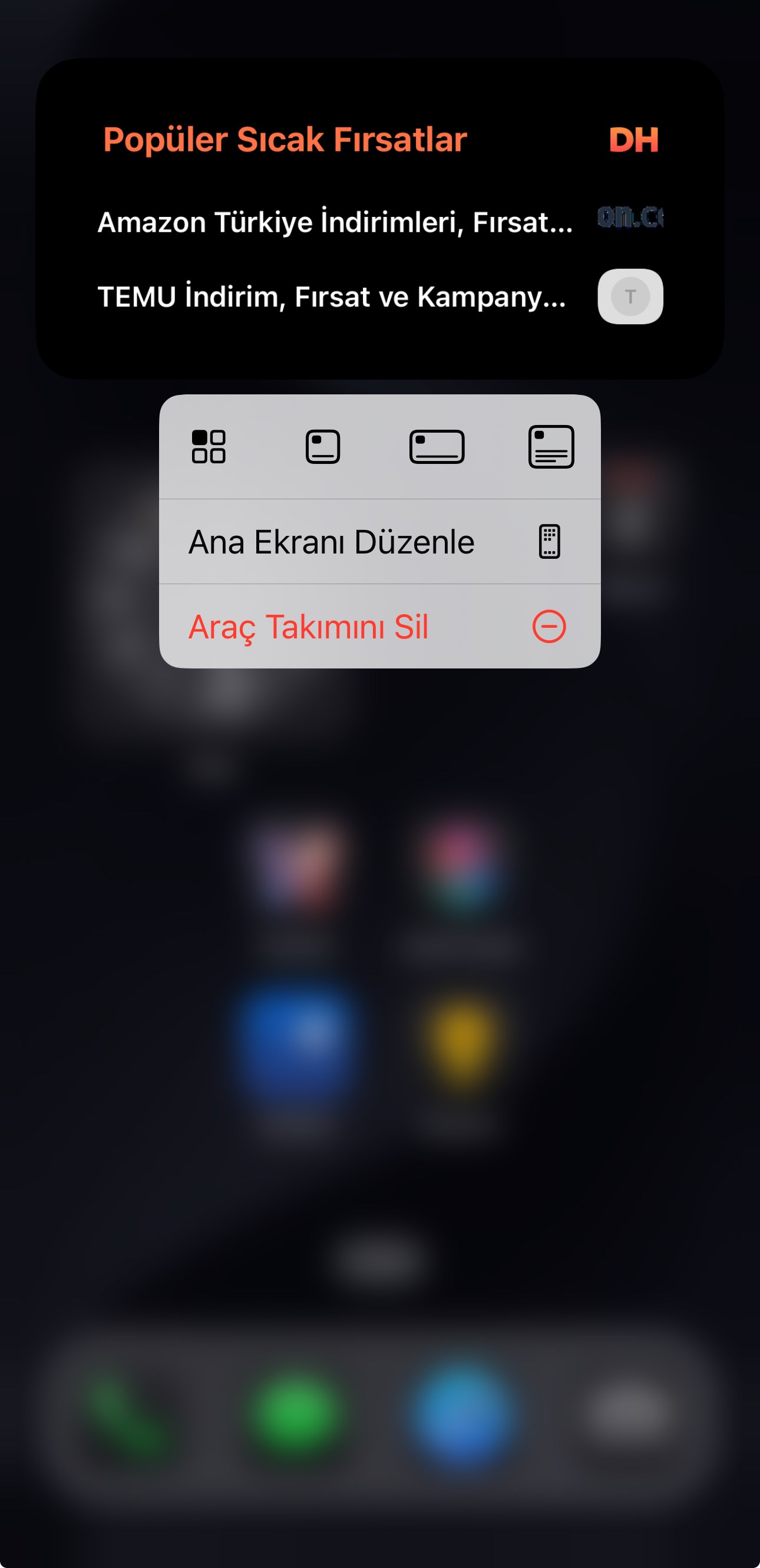 ios 18 widget boyutunu değiştirme