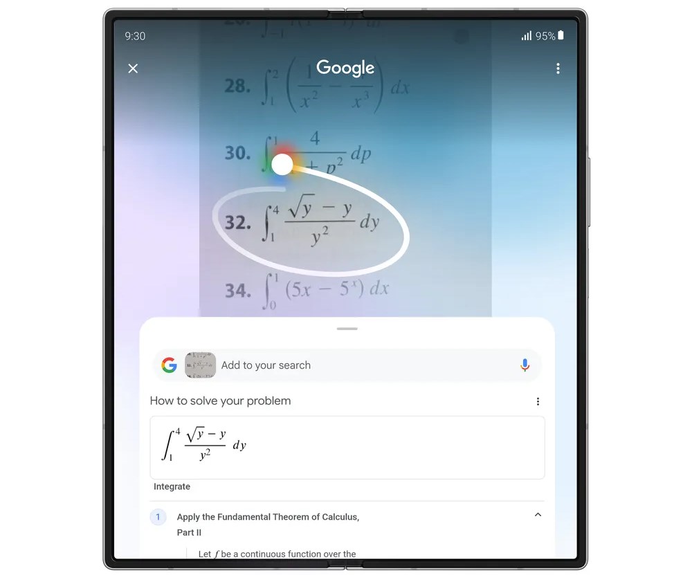 circle to search samsung galaxy z fold 6
