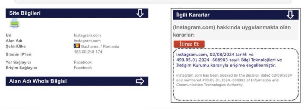 Türkiye'de Instagram'a erişim engellendi