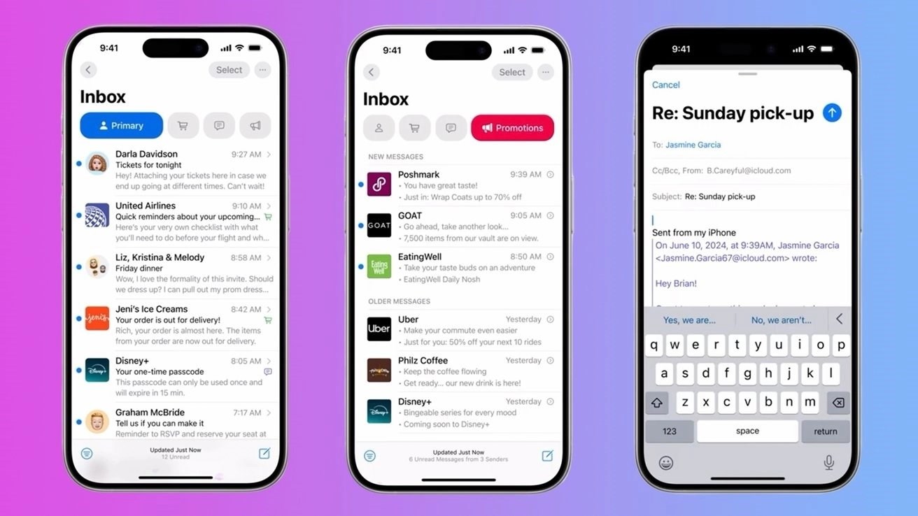 iOS 18 yeni Apple Mail uygulaması