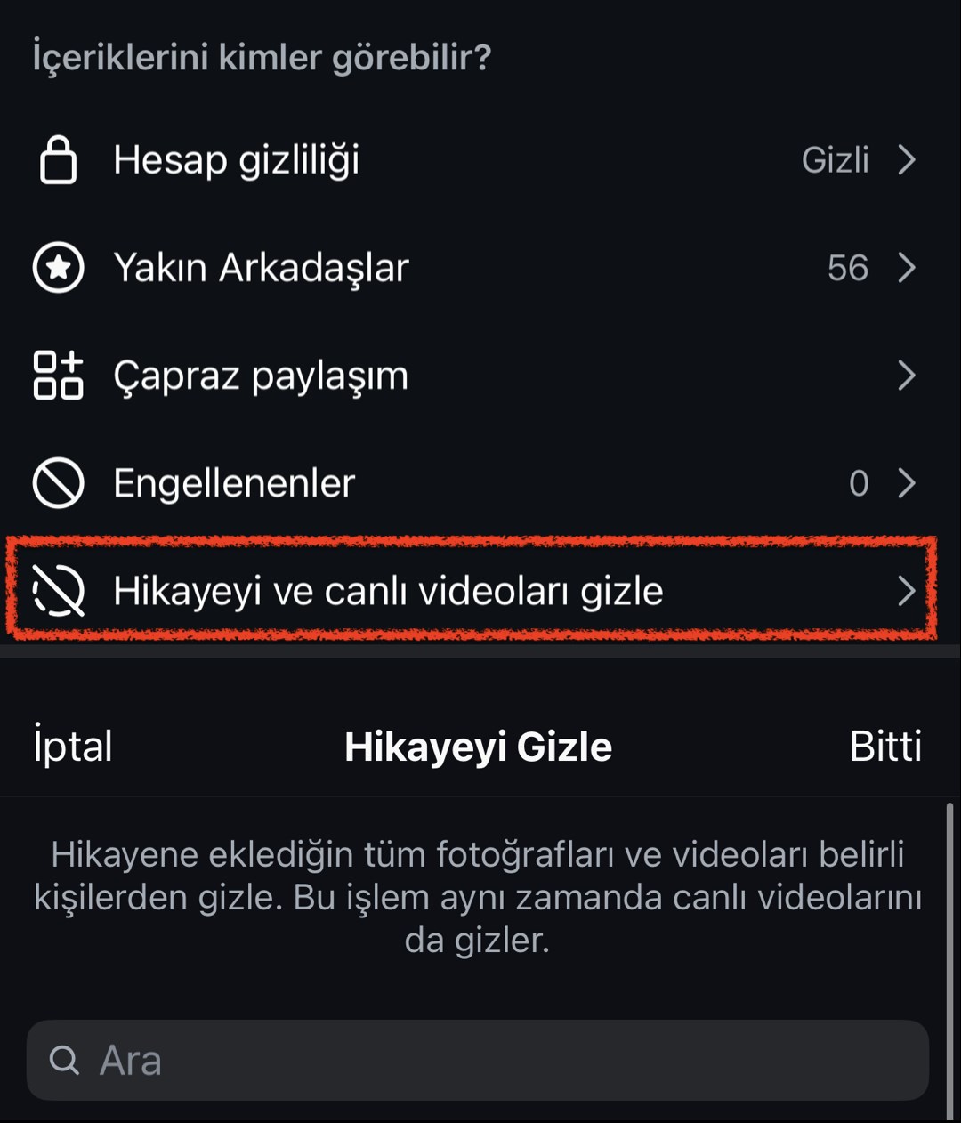 Instagram hikaye gizleme nasıl yapılır?
