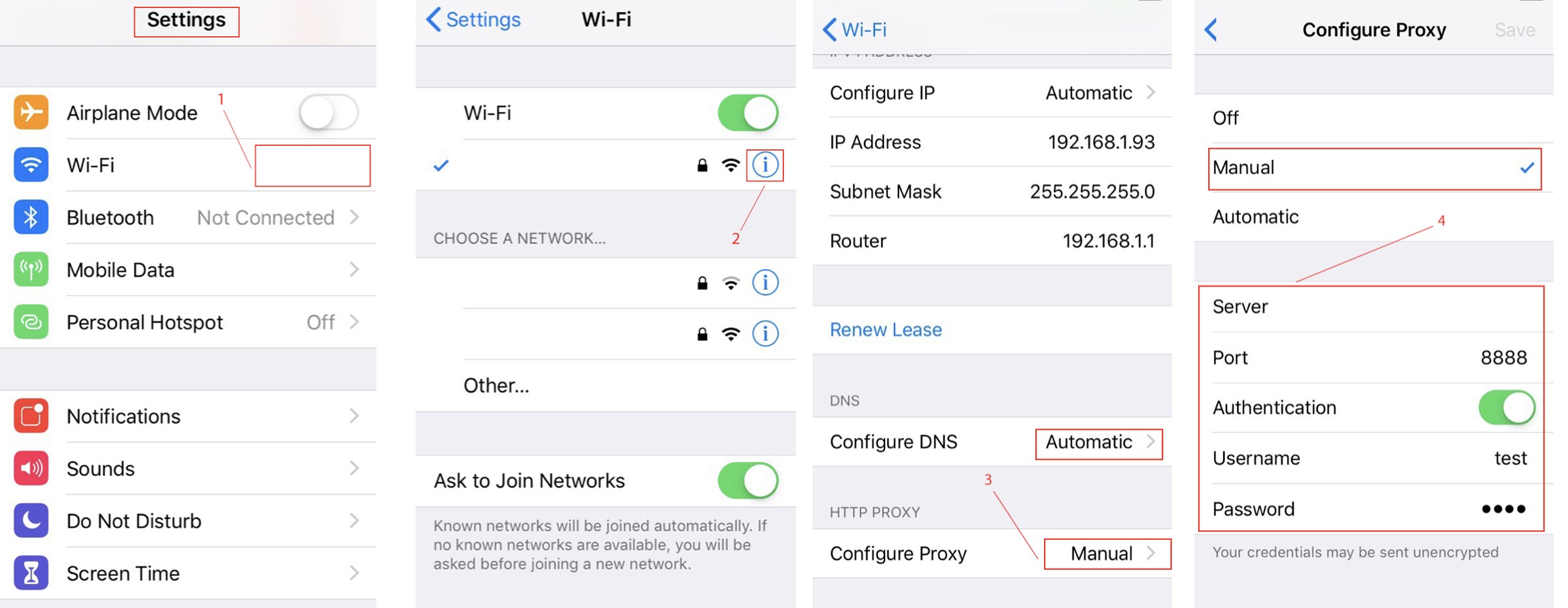 iPhone proxy ayarı yapma