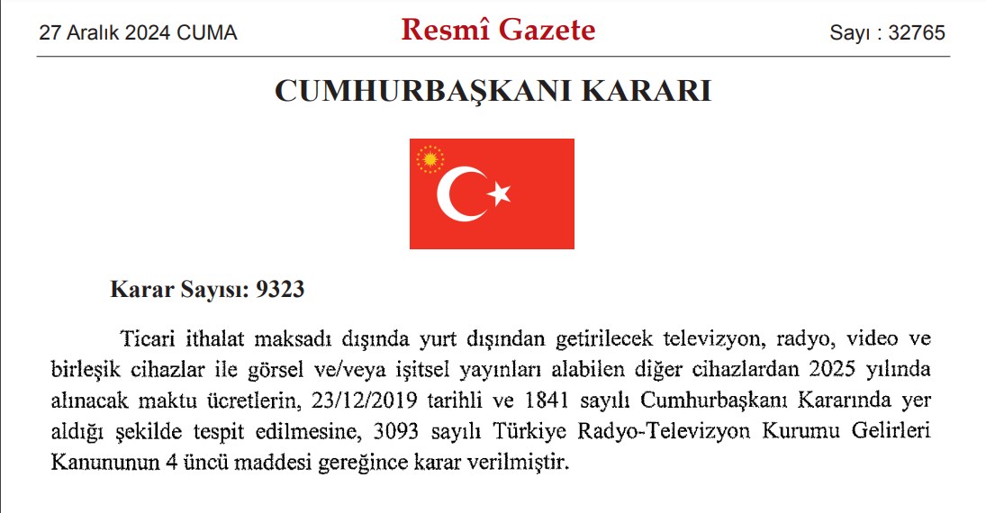 Elektronik cihazlardan alınacak 2025 bandrol ücretleri açıklandı