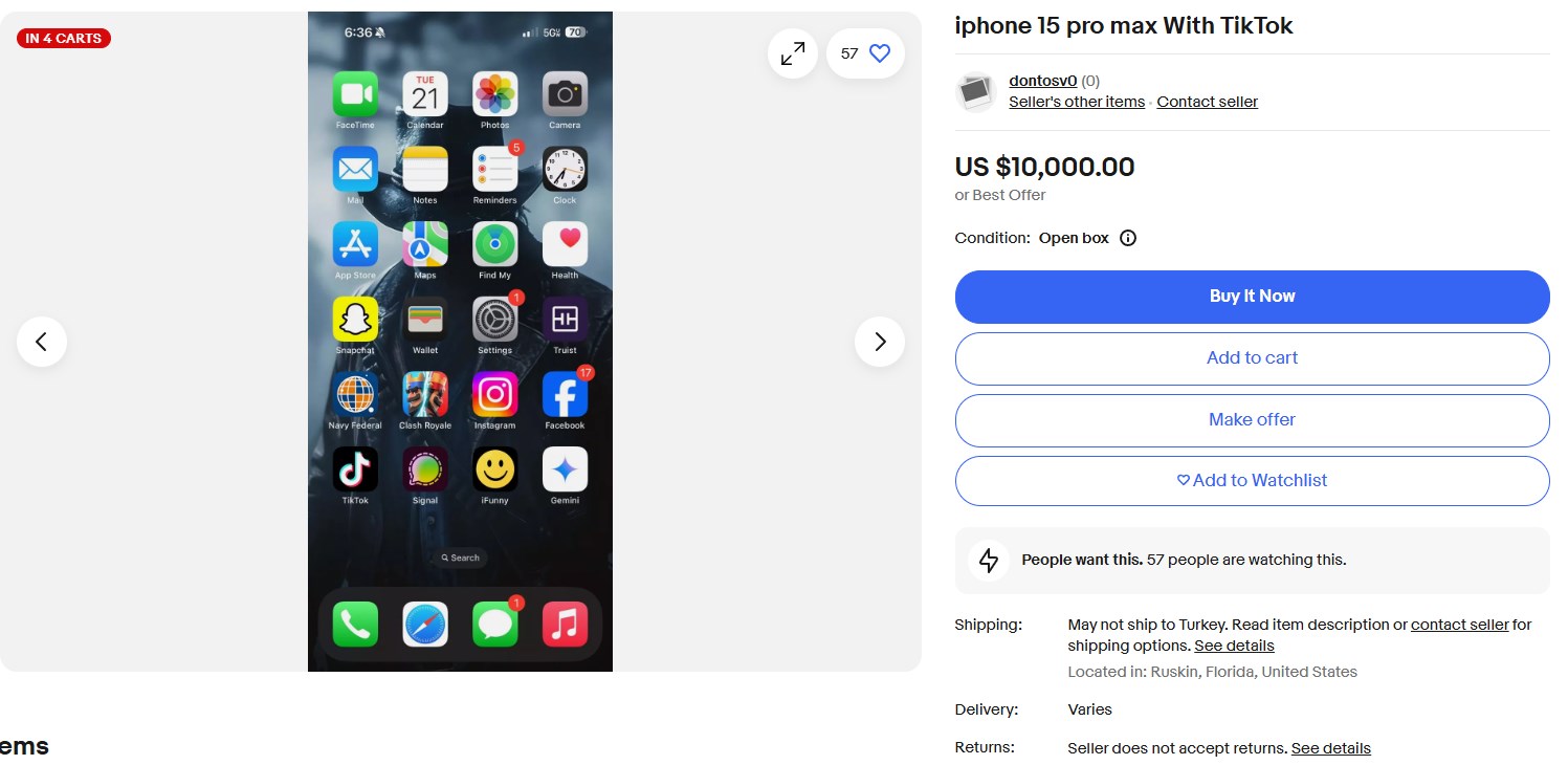 ABD'de TikTok yüklü iPhone'lar 'karaborsaya' düştü!