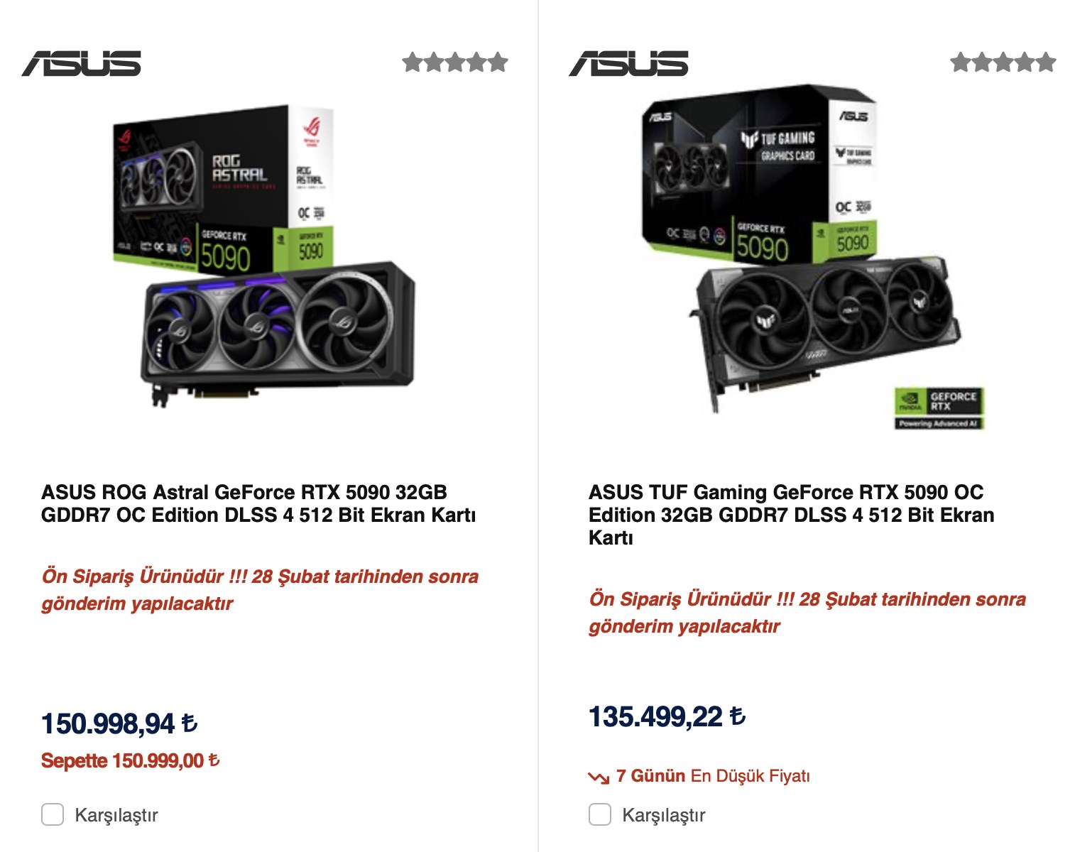 RTX 5080 ve RTX 5090 Türkiye’de satışa çıktı: İşte fiyatlar!