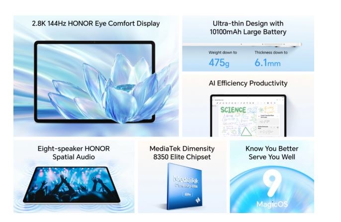 Honor Pad V9 global pazara çıktı: İşte fiyatı ve özellikleri