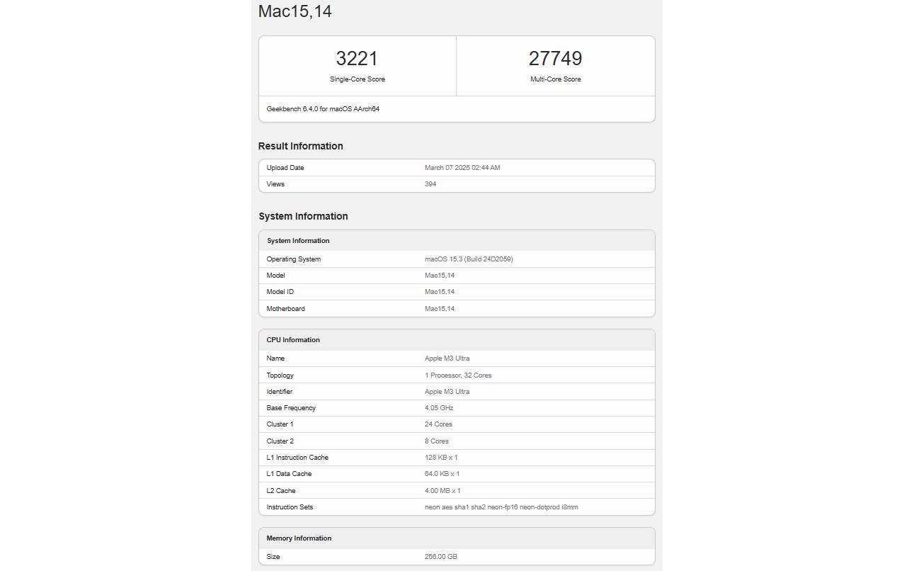 M3 Ultra'dan ilk sonuçlar paylaşıldı: M2 Ultra ve M4 Max'e karşı
