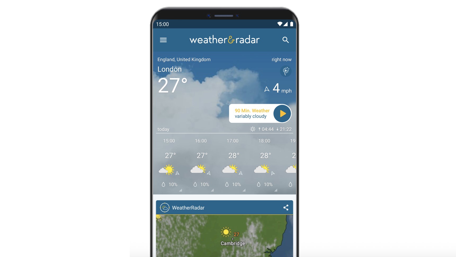 haritalı hava durumu uygulaması Weather & Radar