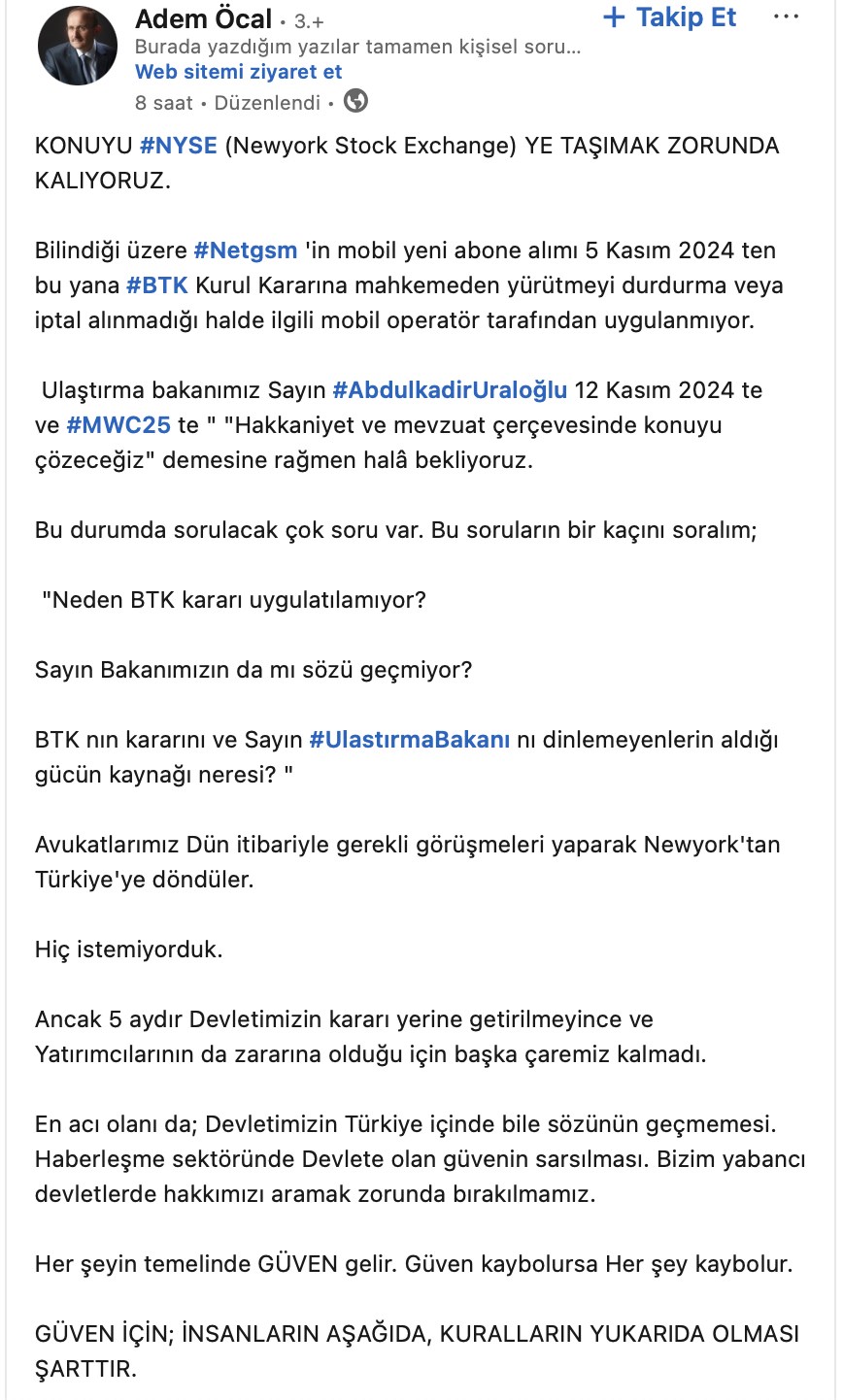 NetGSM Turkcell’i ABD'de mahkemeye verecek