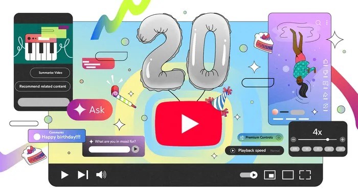 YouTube, 20. yılını yeni özelliklerle kutluyor