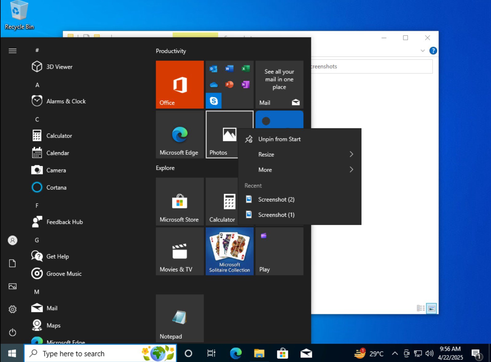 microsoft windows 10 başlat menüsü atlama listeleri sorun