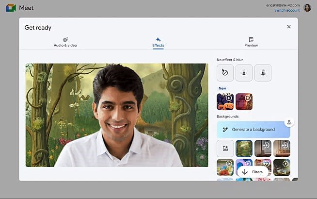 google meet yapay zeka ile arka plan oluşturma