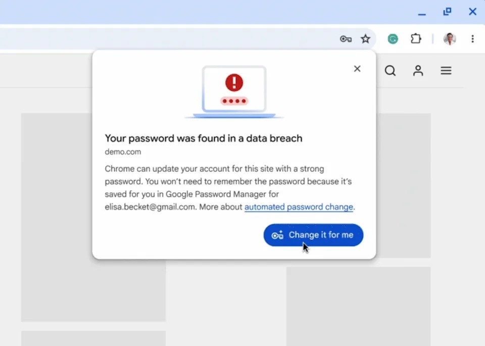 Google Chrome, tehlikeli şifreleri otomatik olarak değiştirecek