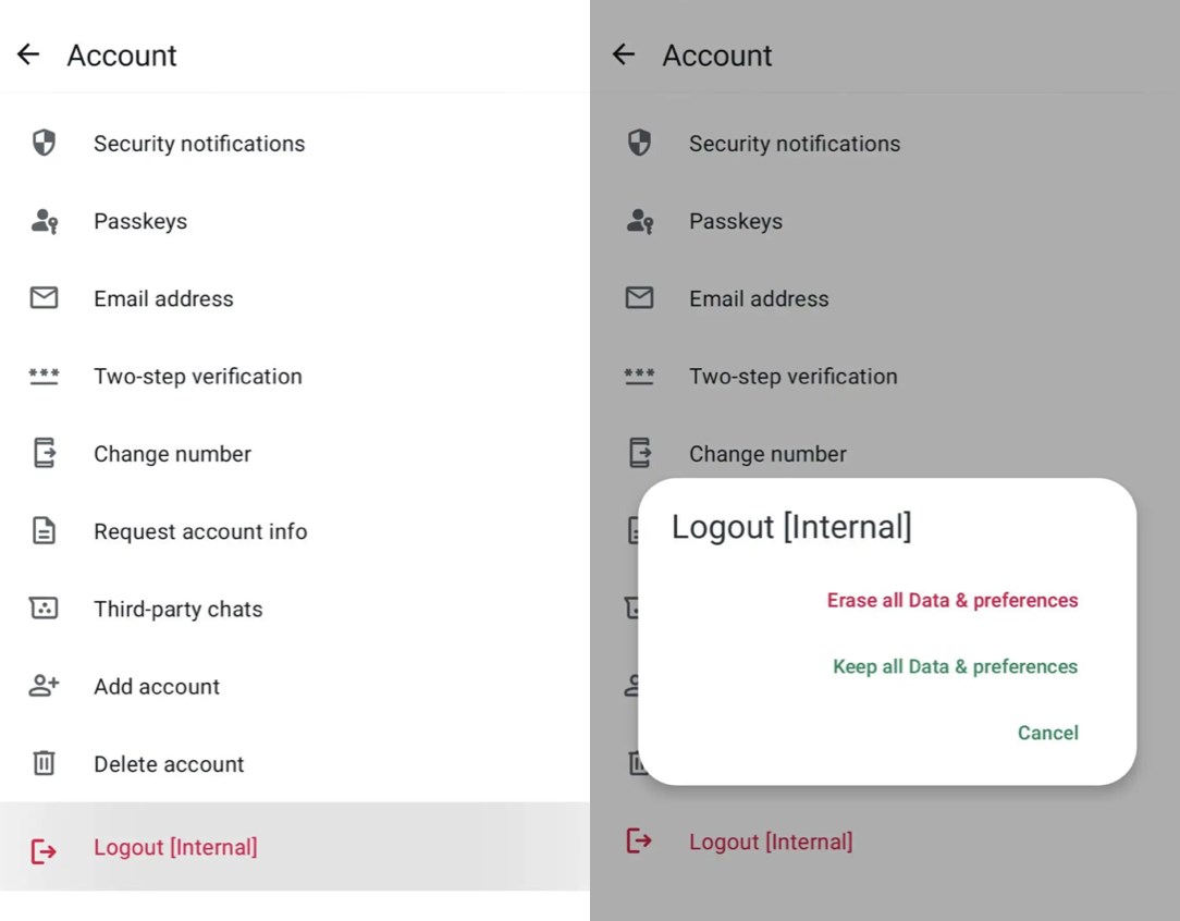 whatsapp hesap silmeden çıkış yapma