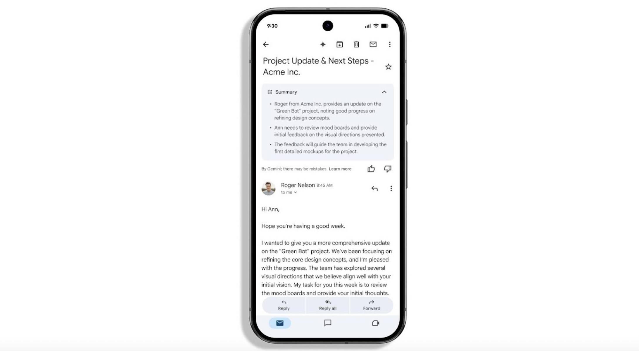 google gmail özet kartları android & ios