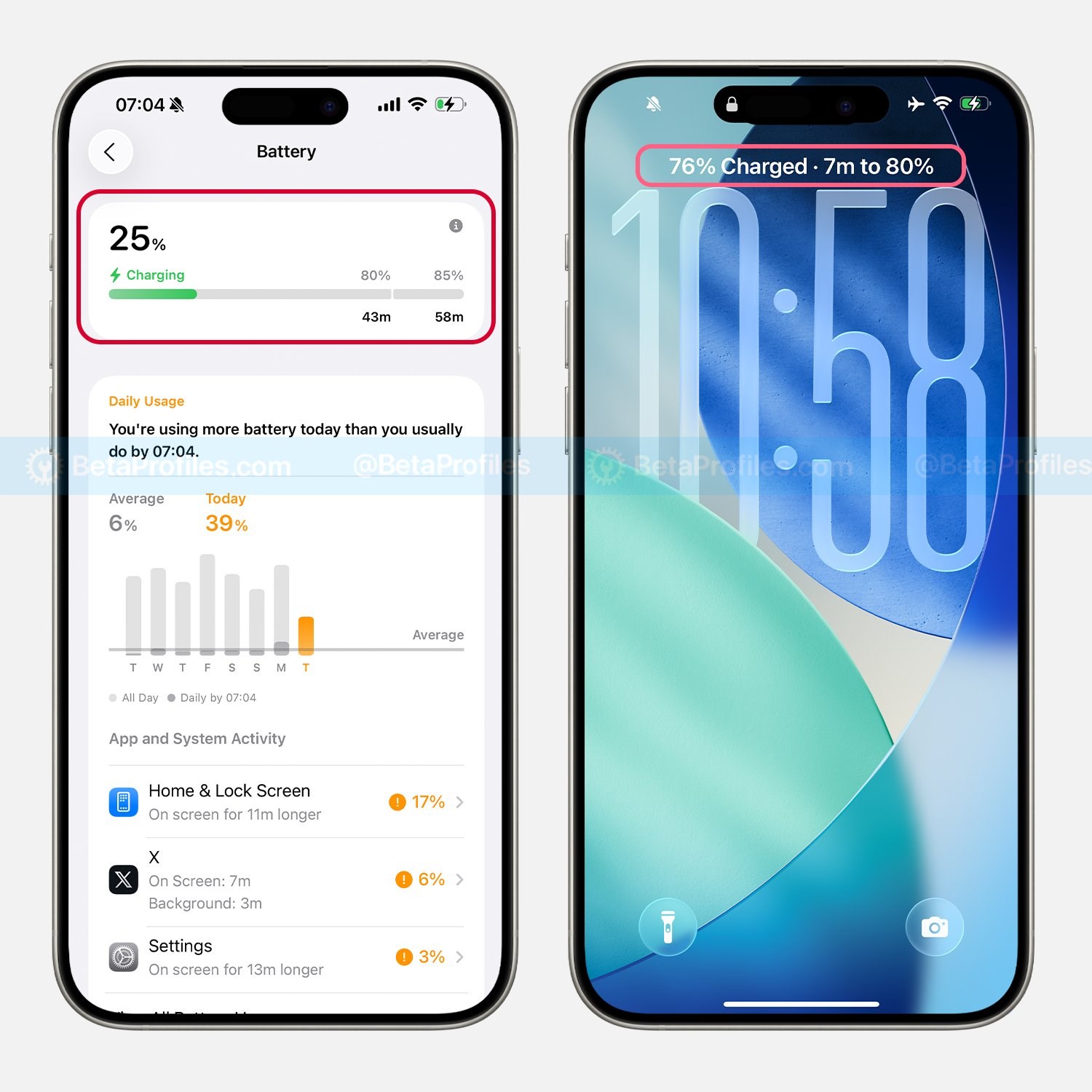 ios 26 iphone şarj süresi