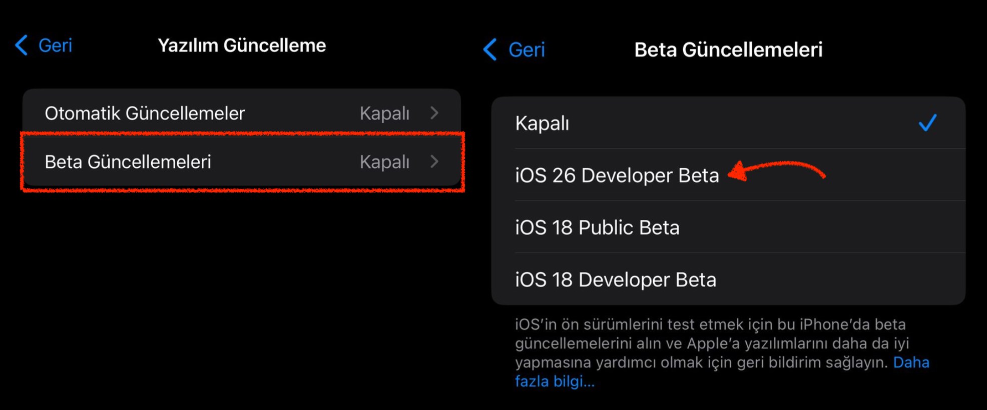 ios 26 dev beta indir & yükle
