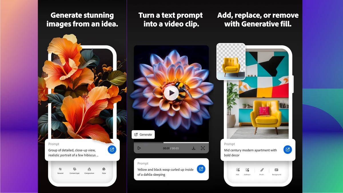 Adobe Firefly Android iOS uygulaması özellikleri