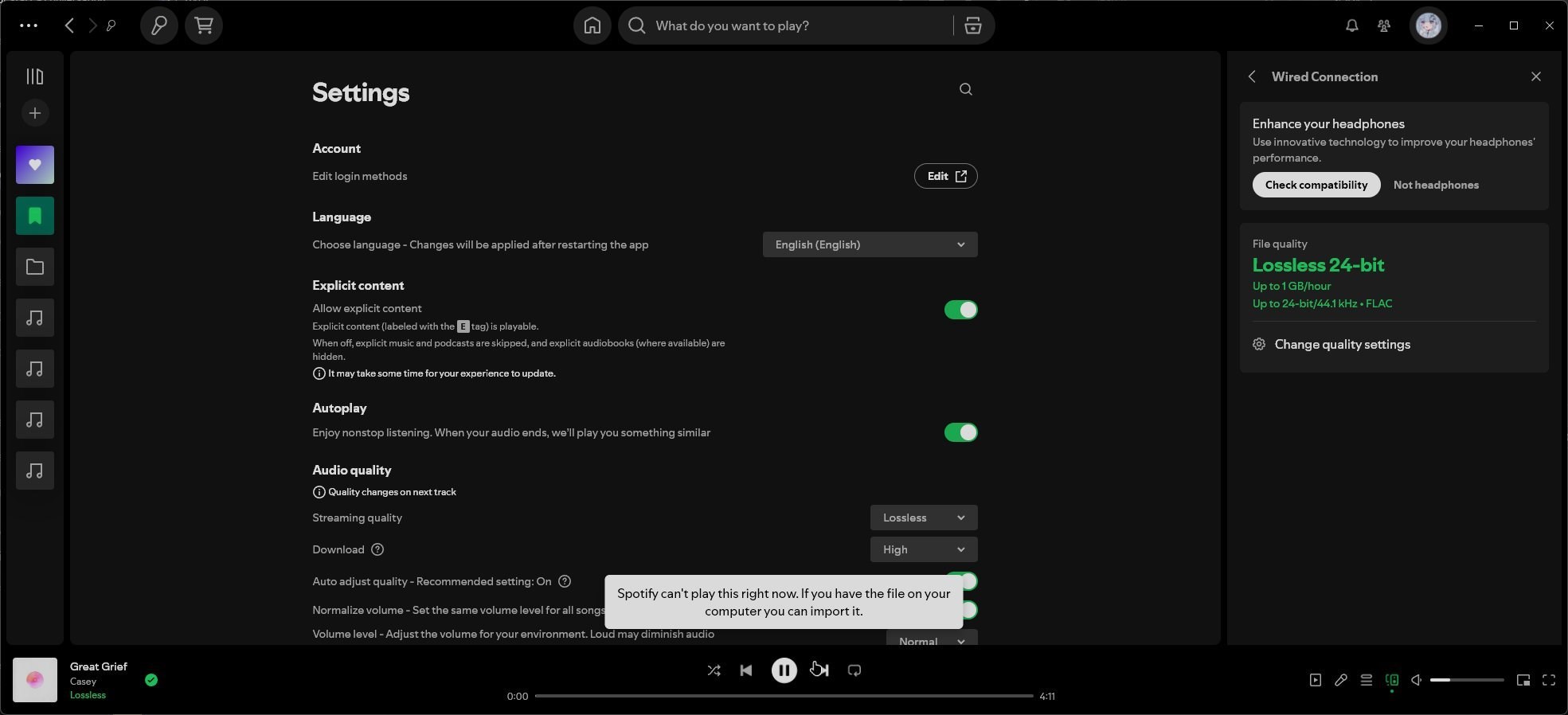 spotify kayıpsız ses kalitesi