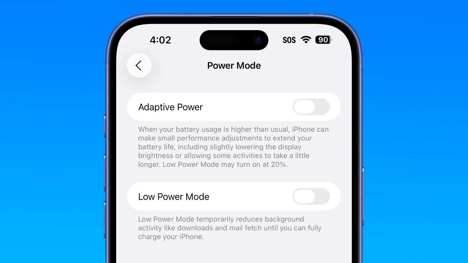 iOS 26 özelliği Uyarlanabilir Güç