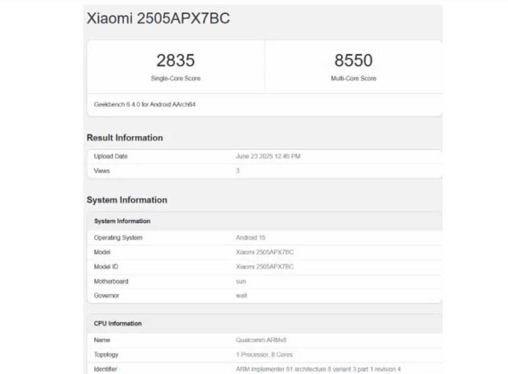 Xiaomi Mix Flip 2’nin Geekbench sonuçları ortaya çıktı