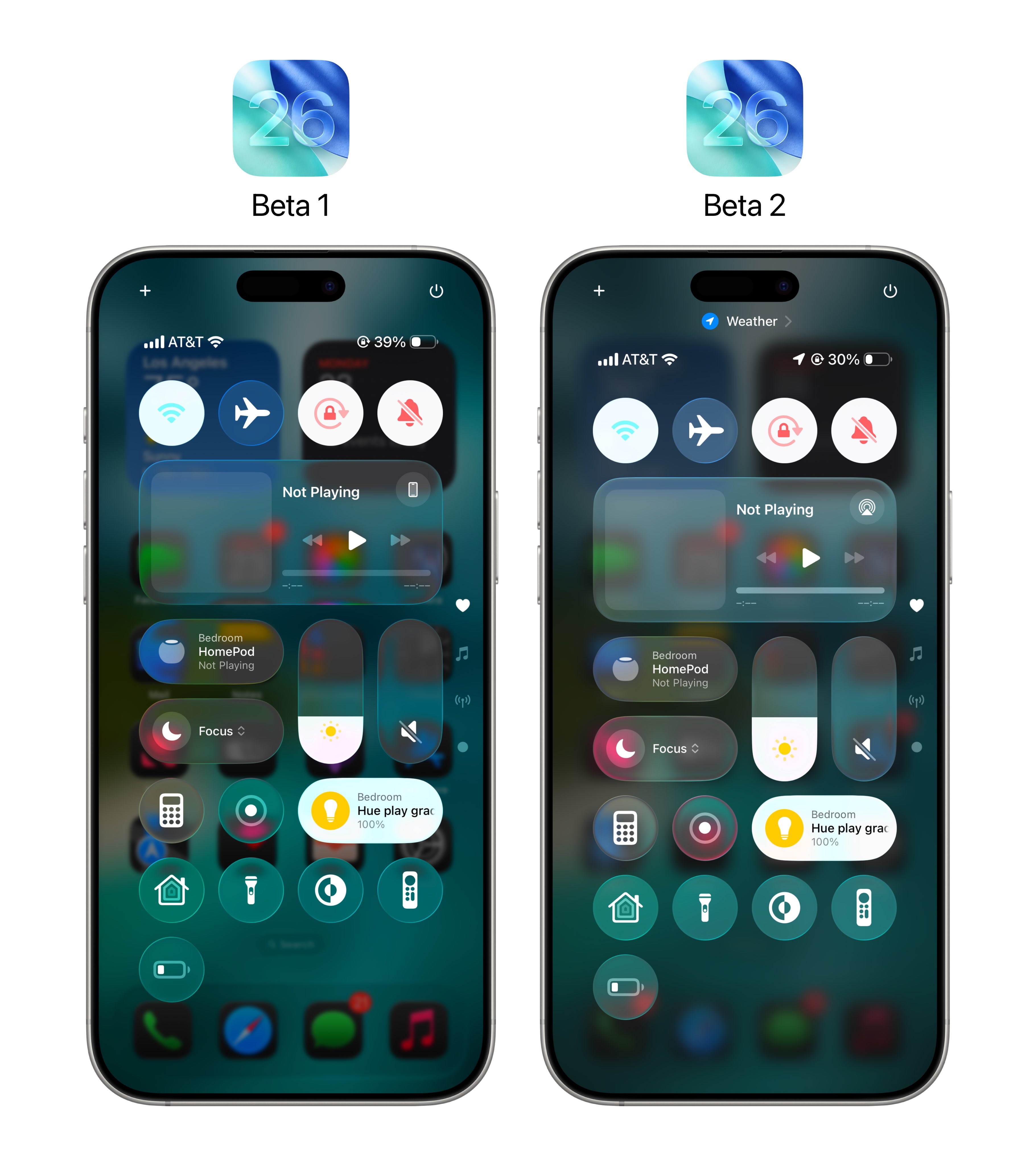 iOS 26 denetim merkezi