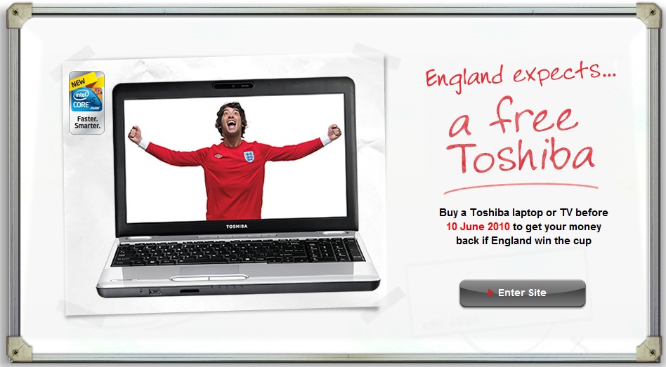 Toshiba'dan İngiltere milli takımı taraftarlarına özel geri ödeme kampanyası