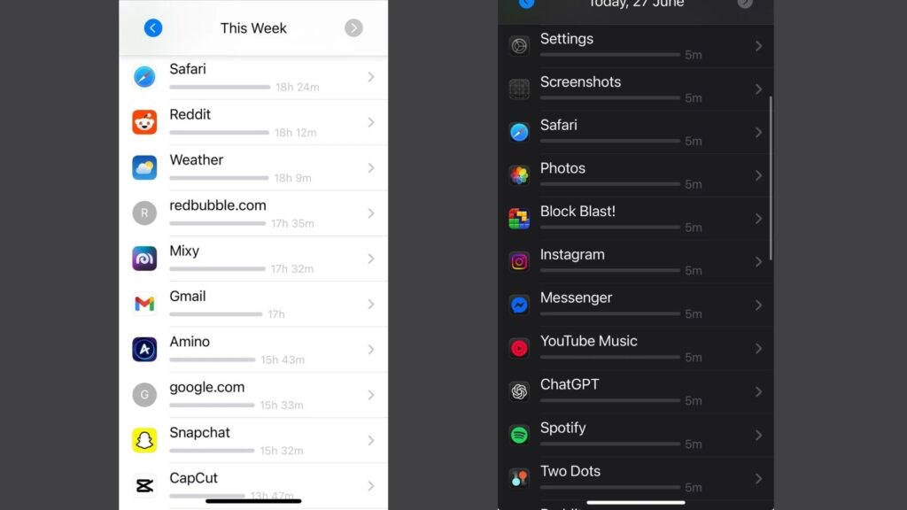 ios 18.5 hatalı ekran süresi