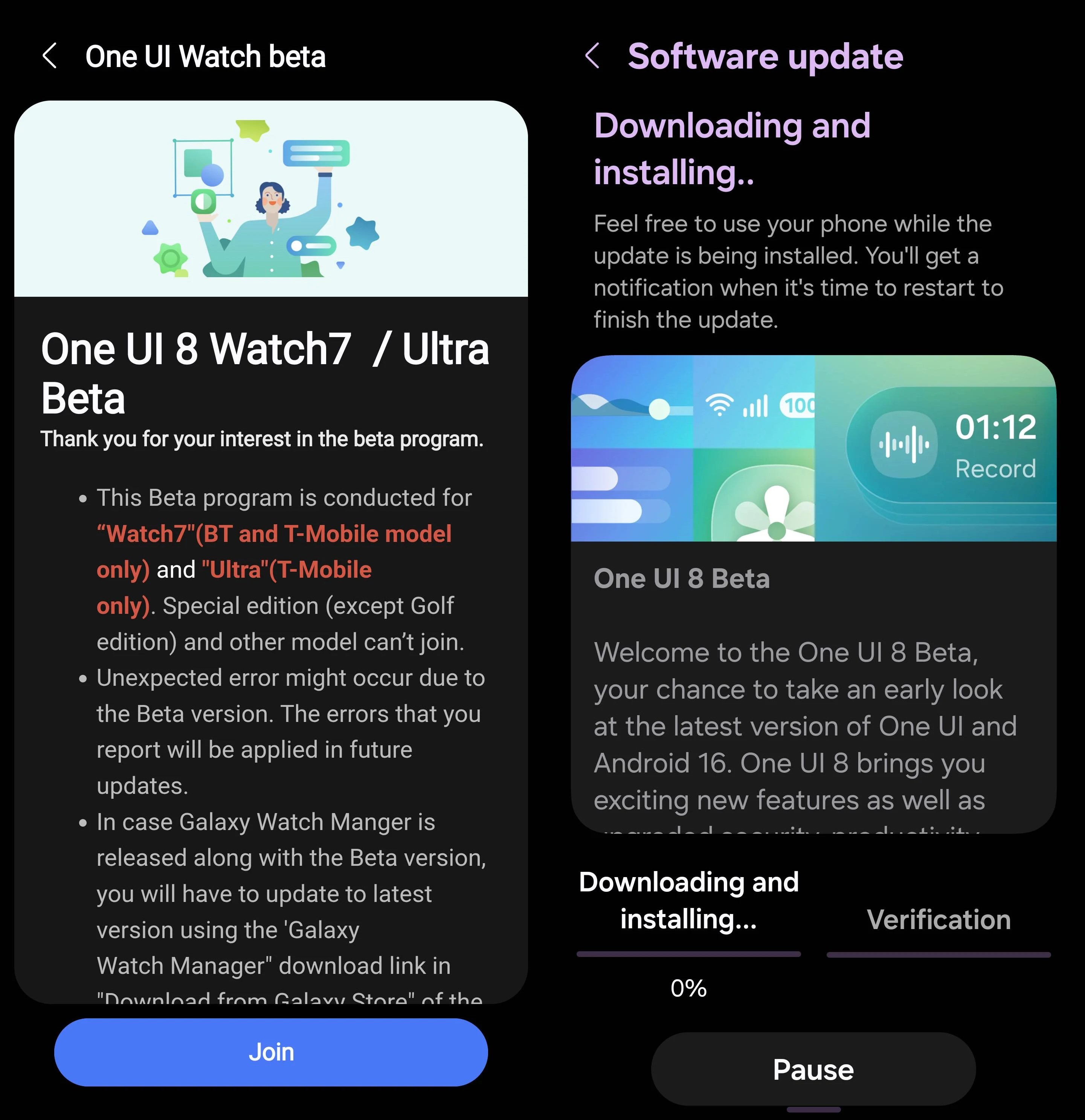 Samsung One UI 8 Watch beta Galaxy Watch 7 & Watch Ultra indir
