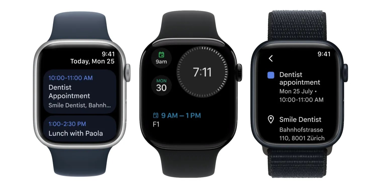 google takvim apple watch uygulaması